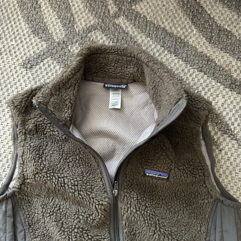 Patagonia Olive Green Sherpa Fleece Vest